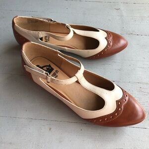 Crown Vintage T-Strap Saddle Shoes